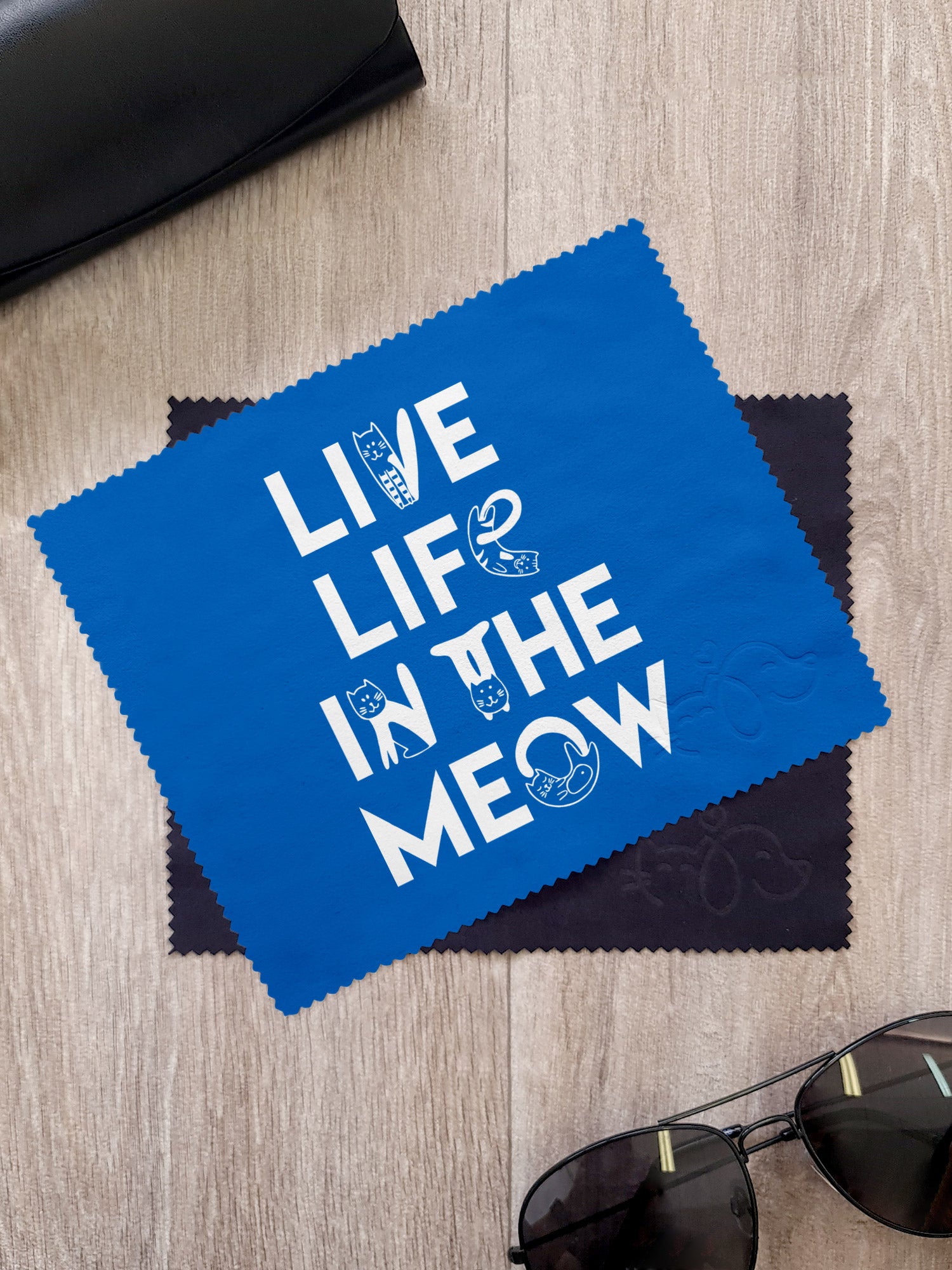 Live Life In The Meow Microfibre Suede Glasses Cleaning Cloths (Twinpack)