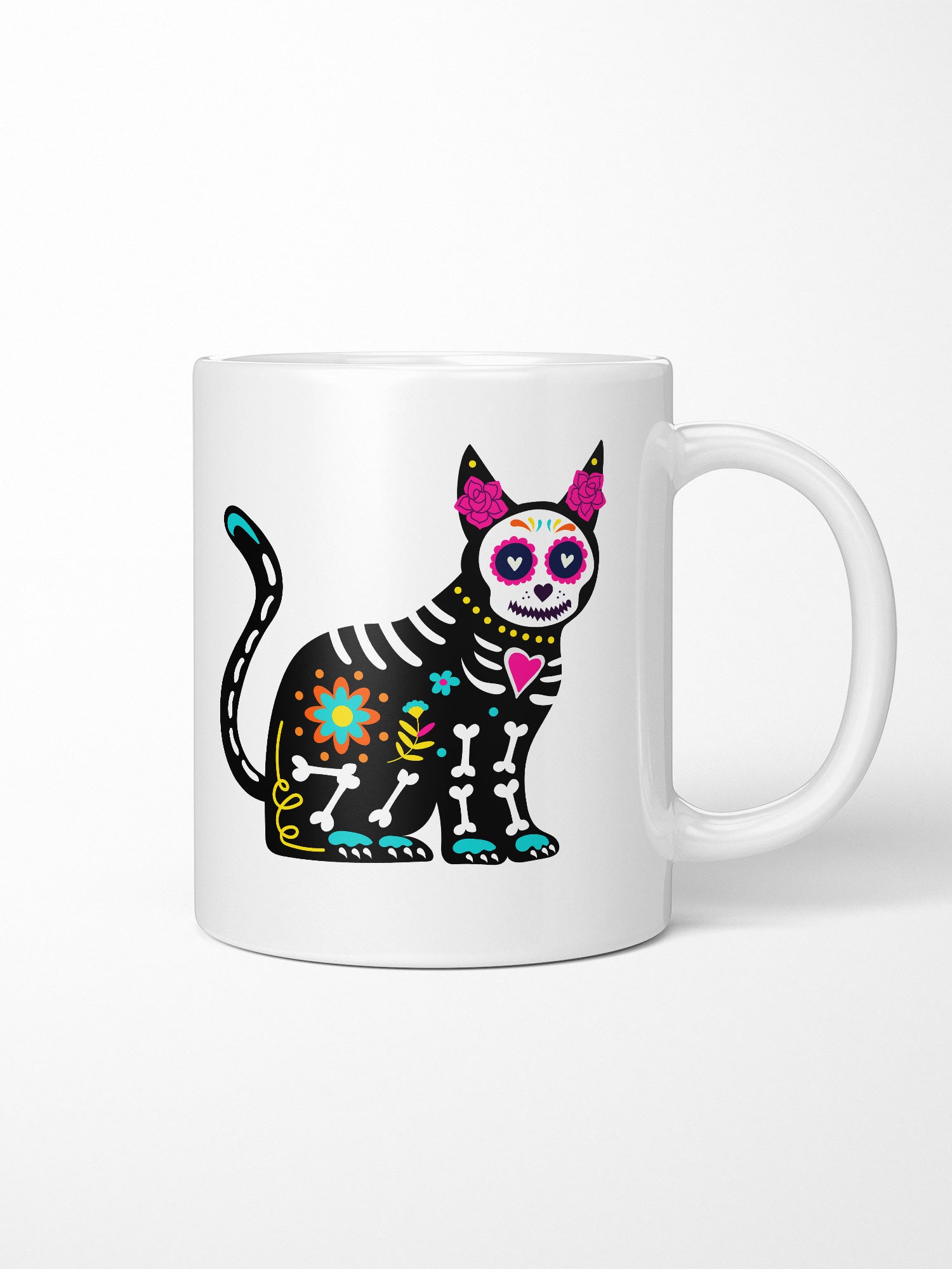 Sugar Skull Cat Ceramic Mug