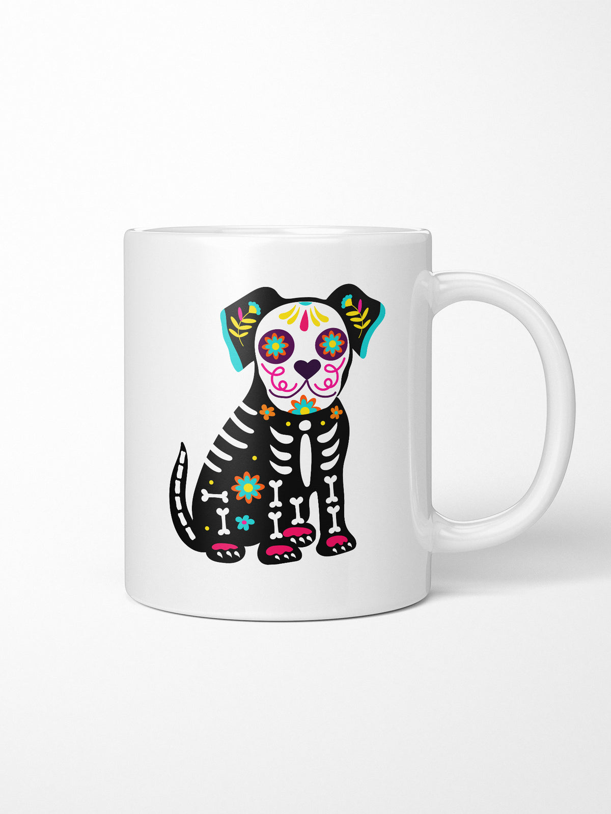 Sugar Skull Dog Ceramic Mug