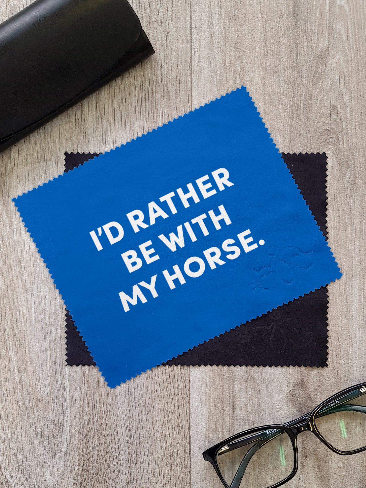 I'd Rather Be With My Horse. Microfibre Suede Glasses Cleaning Cloths (Twinpack)