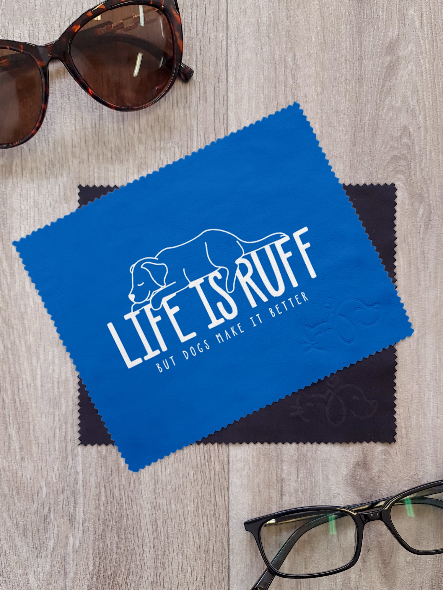 Life Is Ruff Microfibre Suede Glasses Cleaning Cloths (Twinpack)