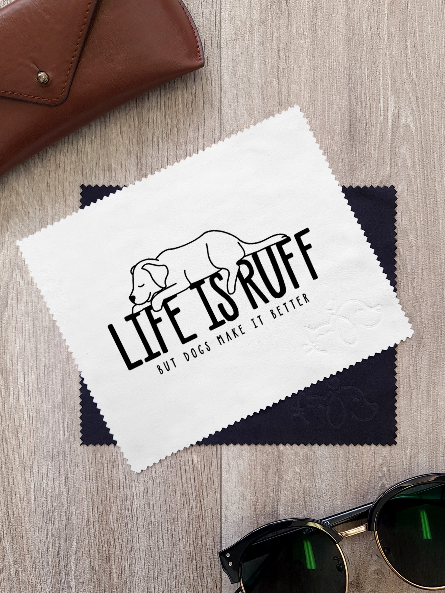 Life Is Ruff Microfibre Suede Glasses Cleaning Cloths (Twinpack)