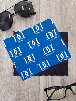 Dog Dad Monogram Microfibre Suede Glasses Cleaning Cloths (Twinpack)