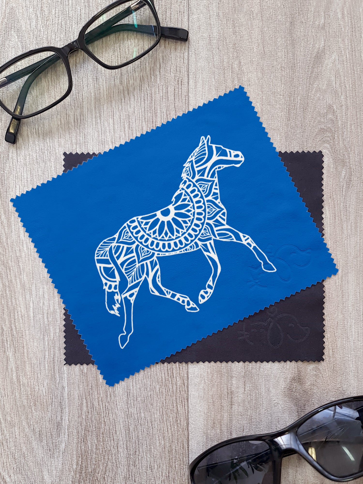 Horse Mandala Microfibre Suede Glasses Cleaning Cloths (Twinpack)