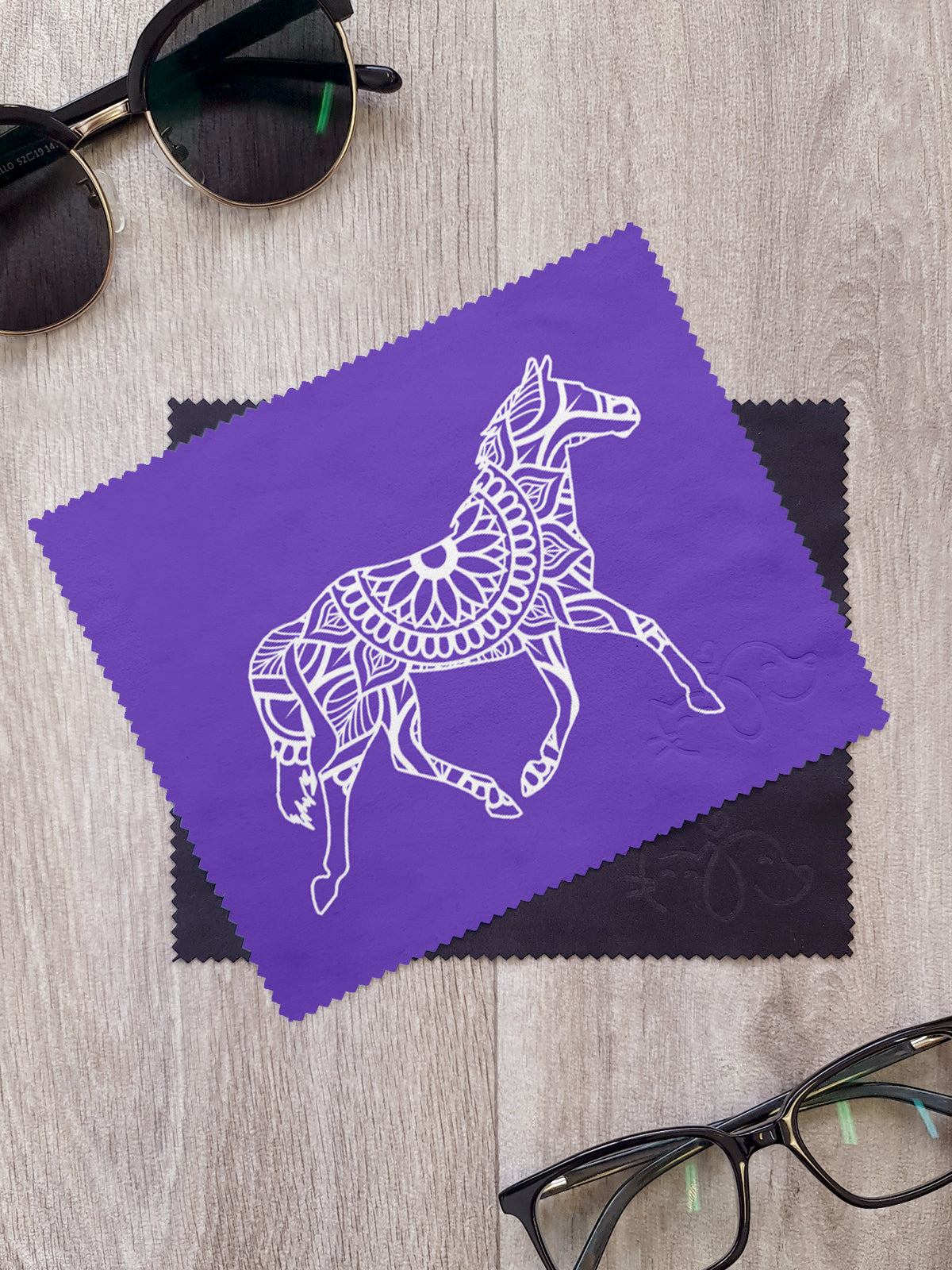 Horse Mandala Microfibre Suede Glasses Cleaning Cloths (Twinpack)