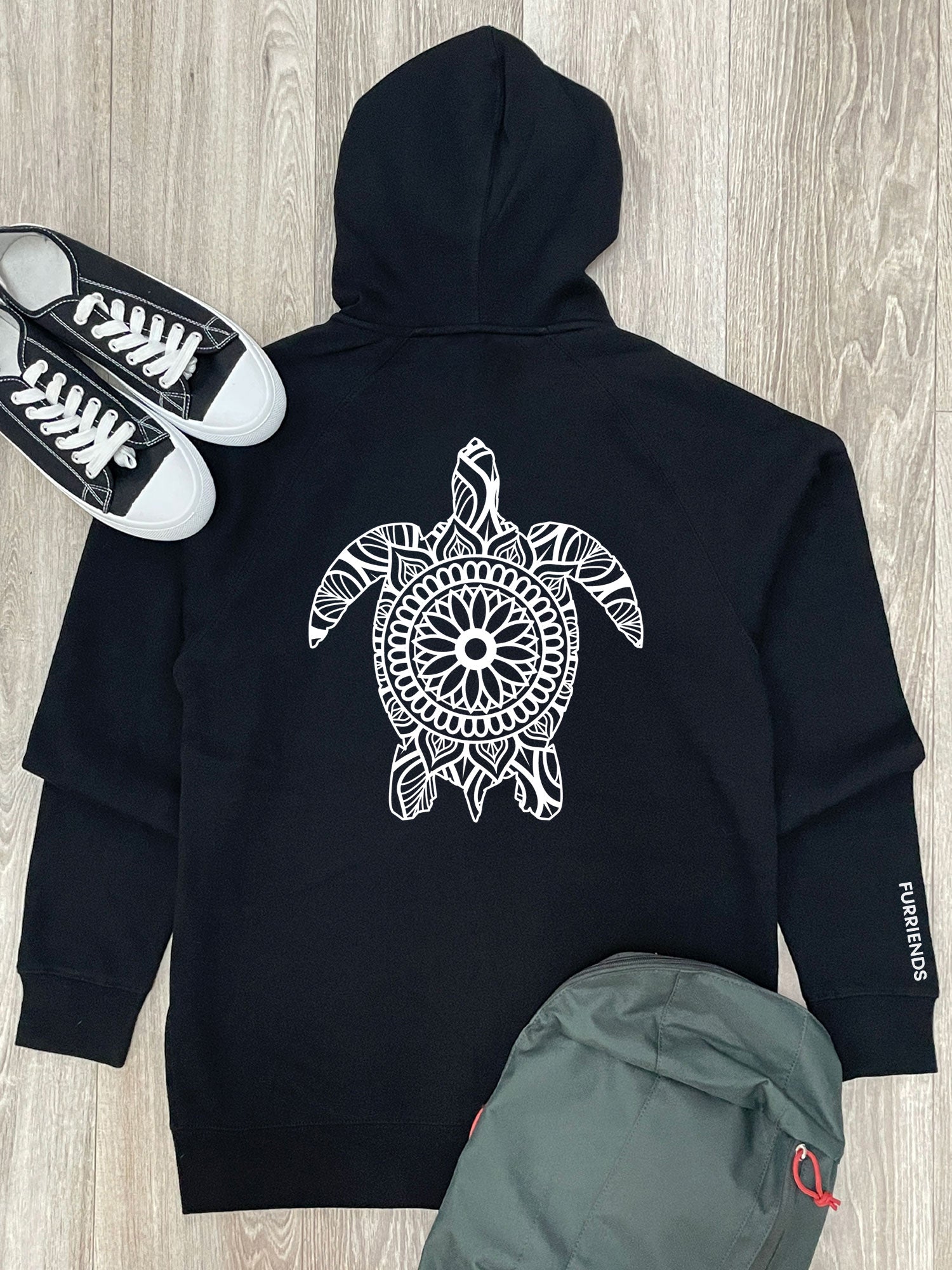 Turtle Mandala Zip Front Hoodie