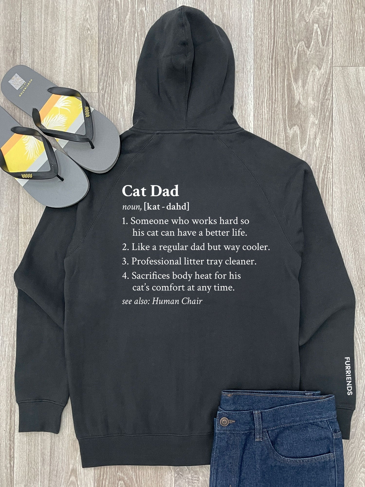 Cat Dad Definition Zip Front Hoodie