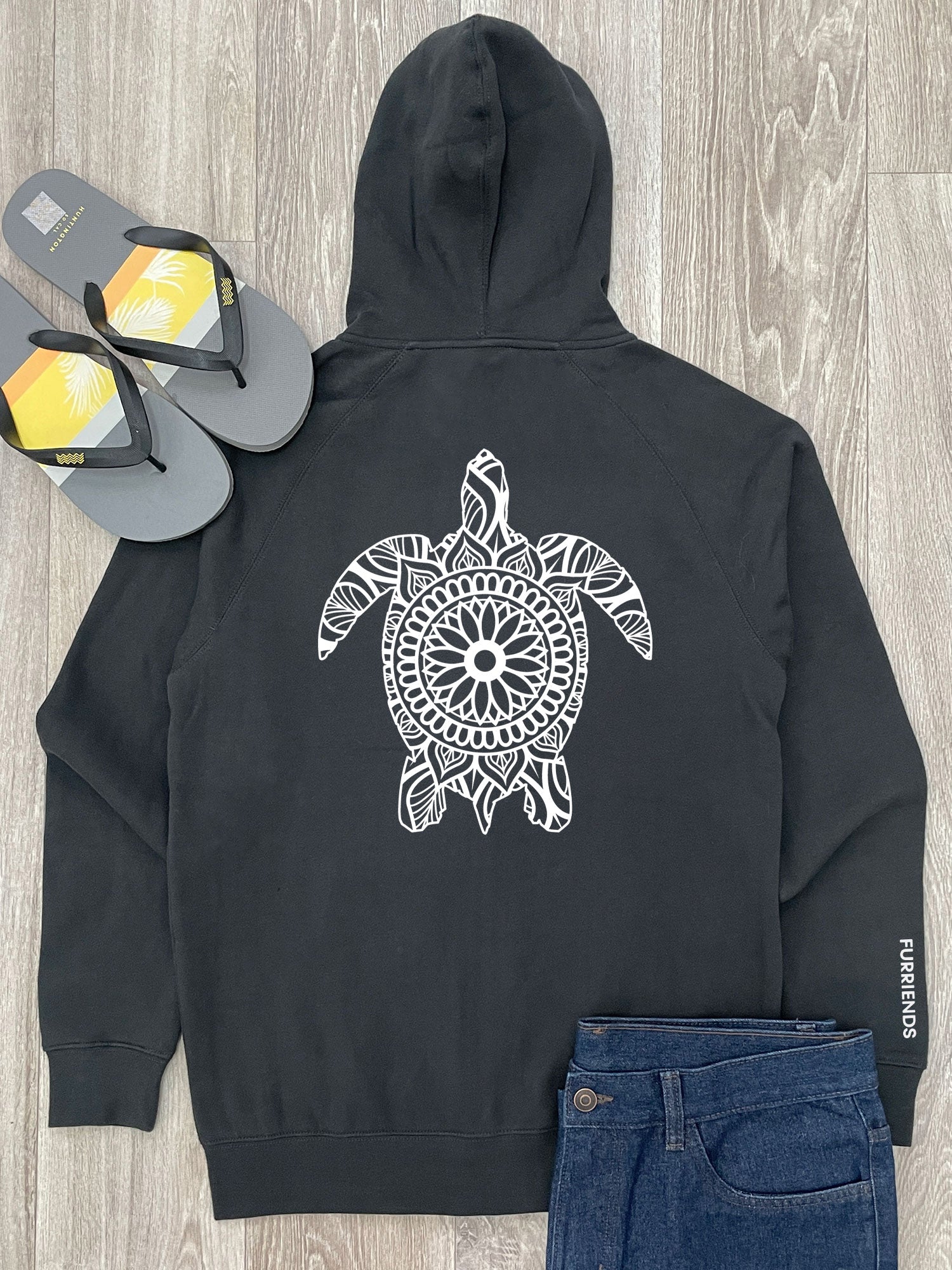 Turtle Mandala Zip Front Hoodie