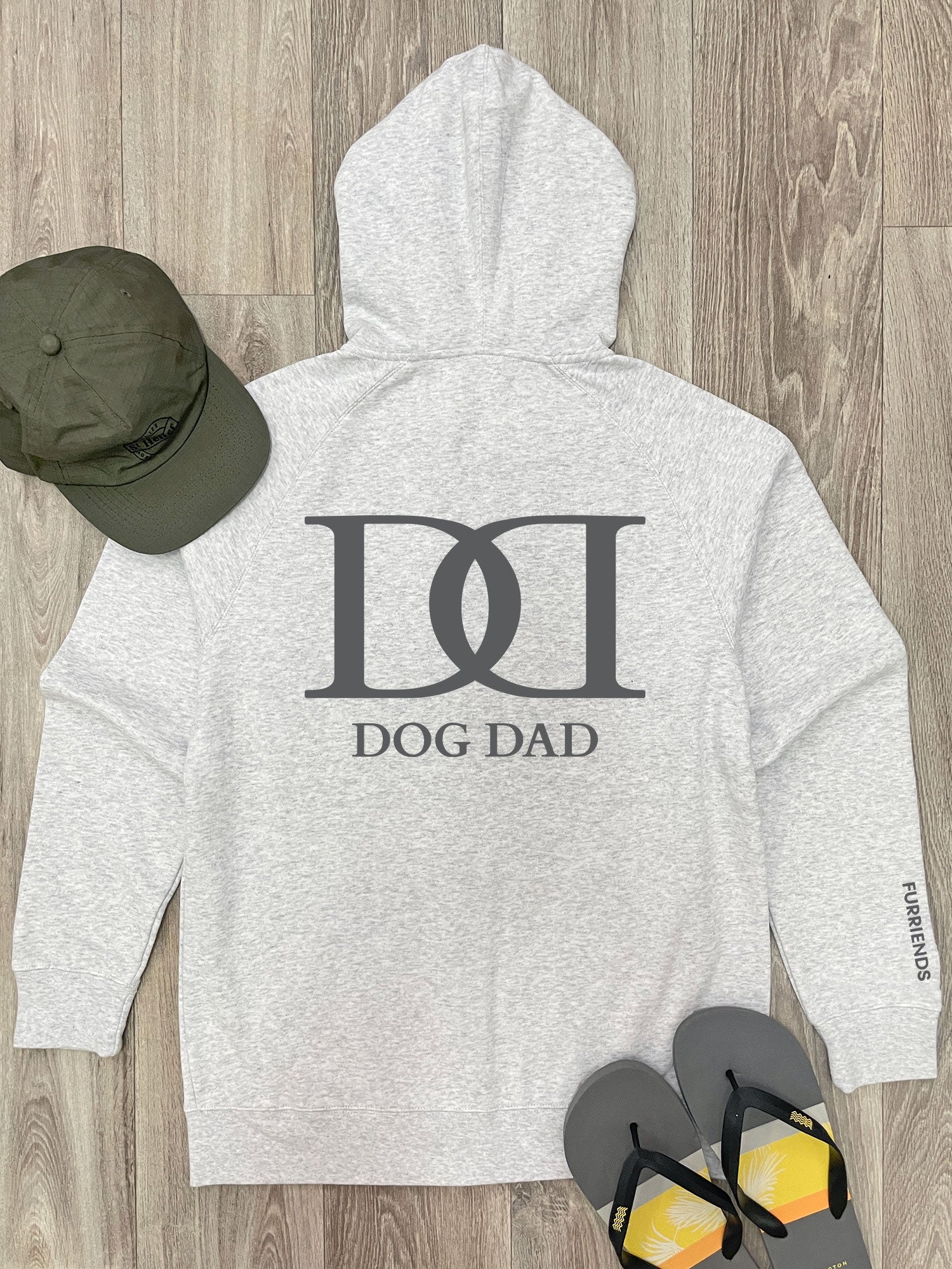 Dog Dad Monogram Zip Front Hoodie