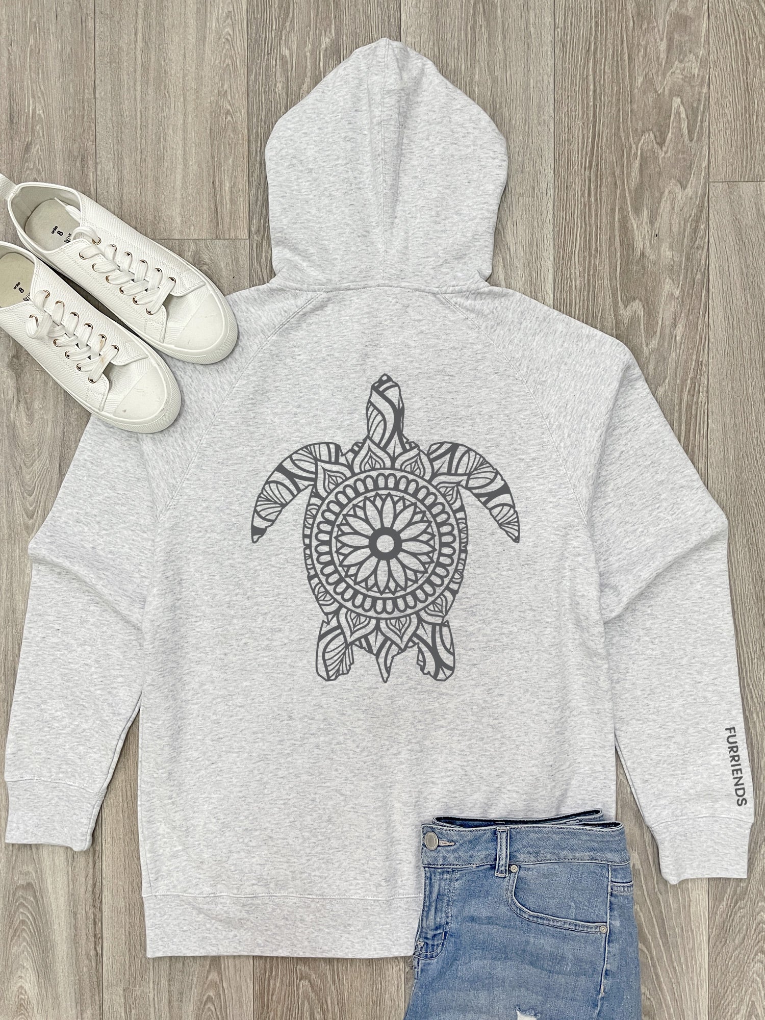 Turtle Mandala Zip Front Hoodie