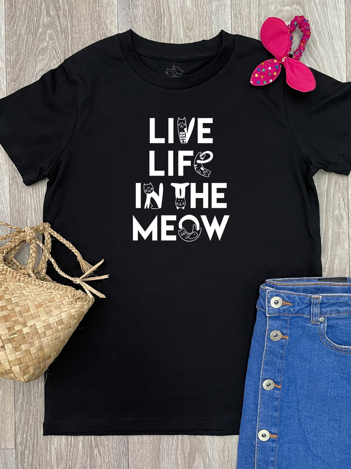 Live Life In The Meow Youth Tee