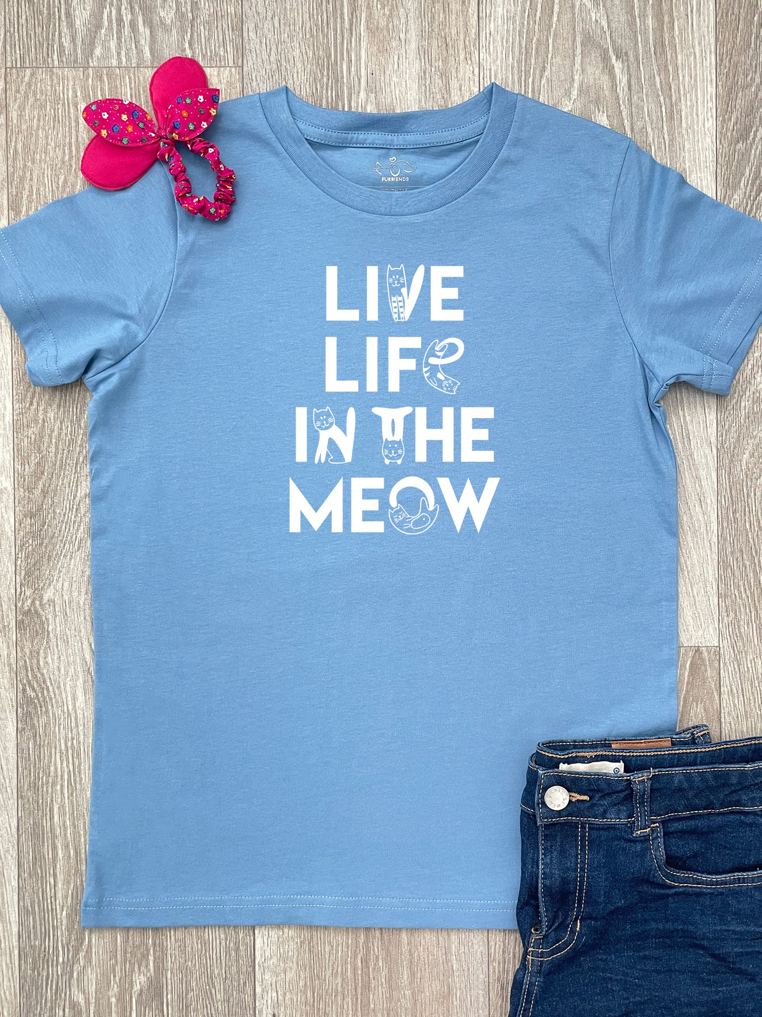 Live Life In The Meow Youth Tee