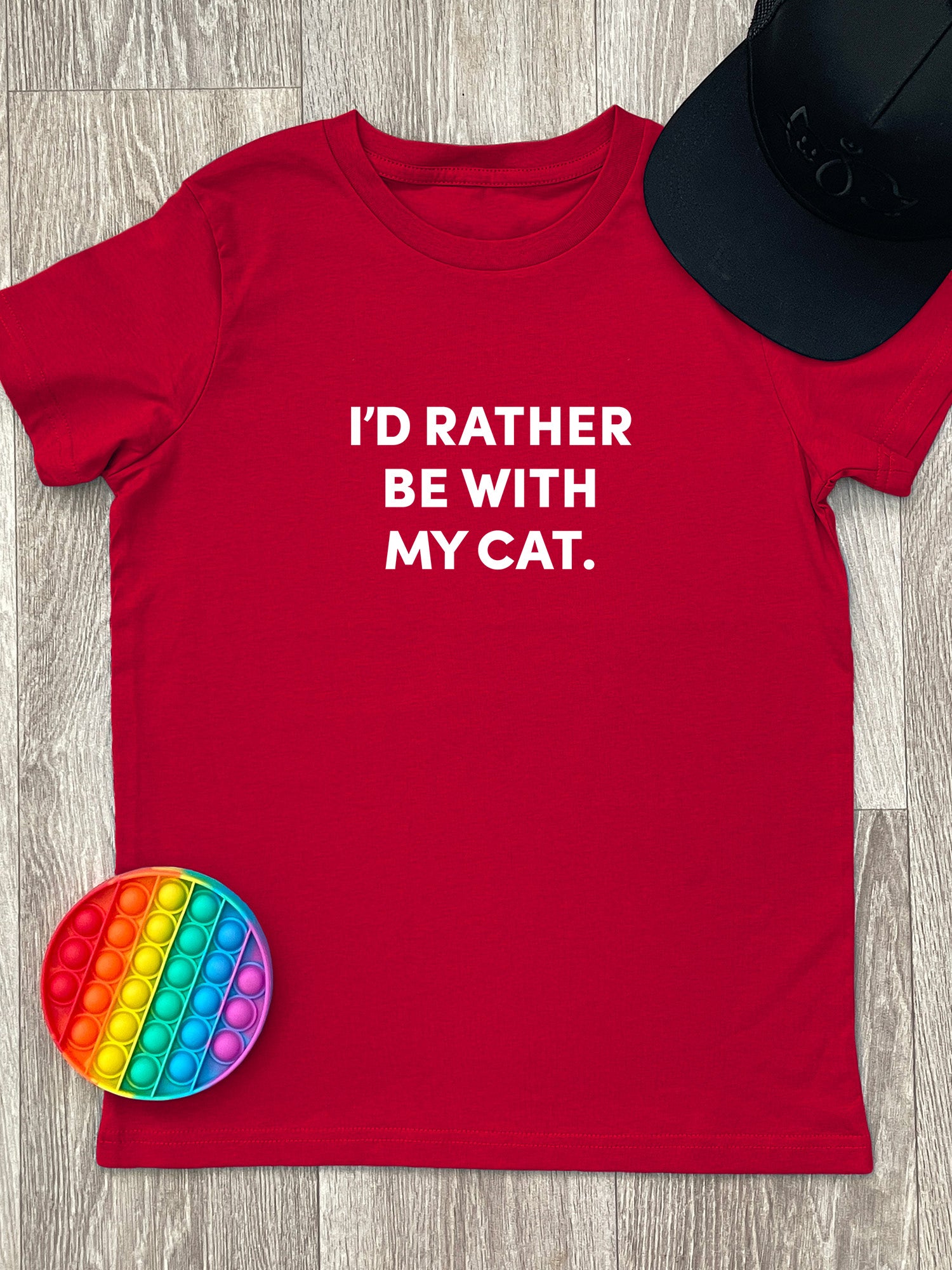 I'd Rather Be With My Cat. Youth Tee