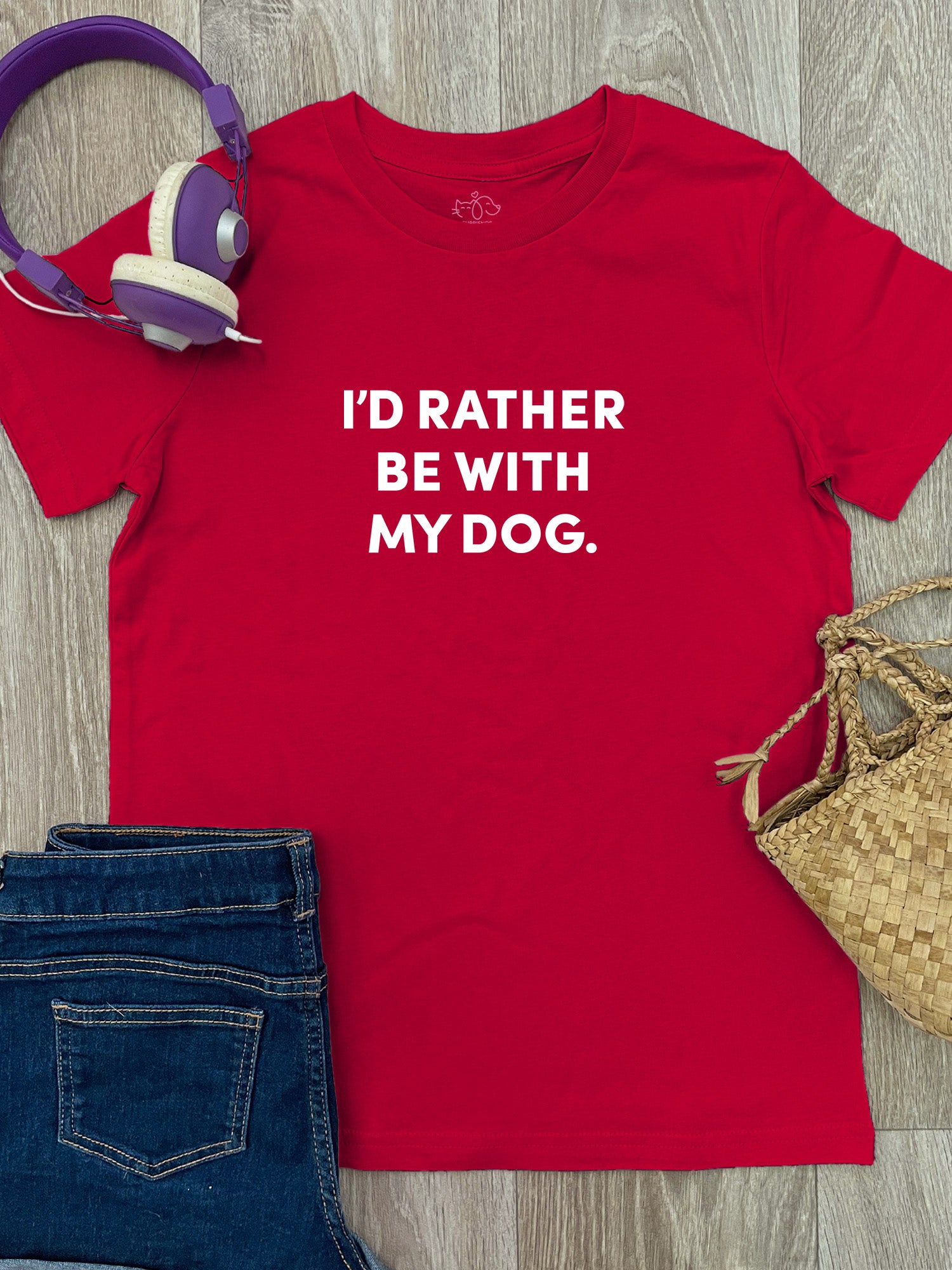 I'd Rather Be With My Dog. Youth Tee