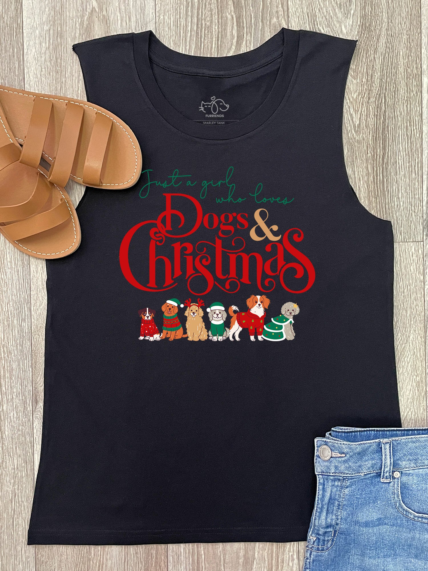 Just A Girl Who Loves Dogs & Christmas Marley Tank