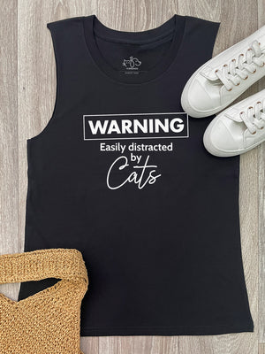 Warning. Easily Distracted By Cats Marley Tank