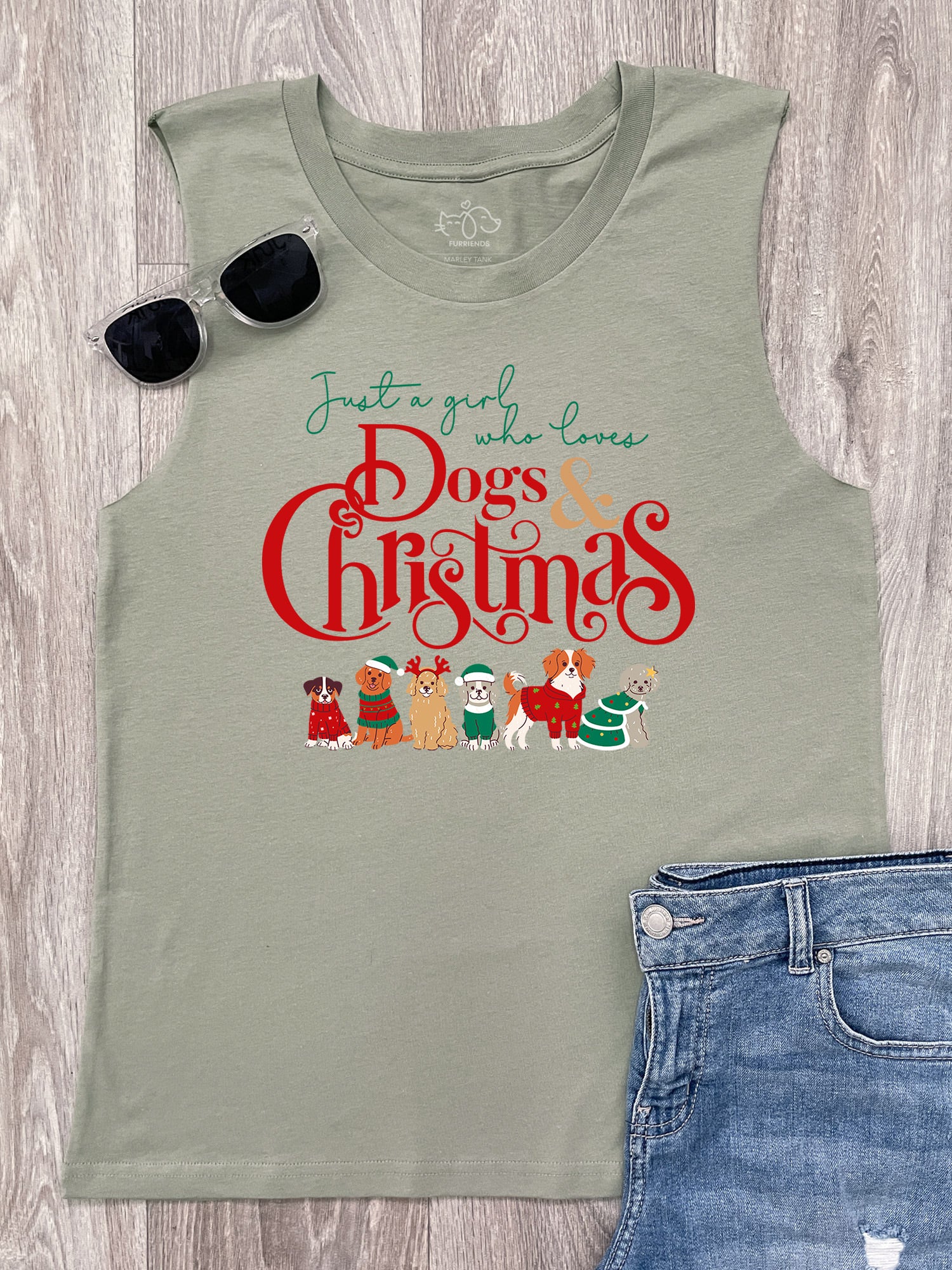 Just A Girl Who Loves Dogs & Christmas Marley Tank