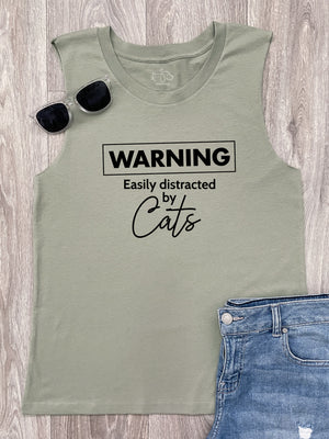 Warning. Easily Distracted By Cats Marley Tank