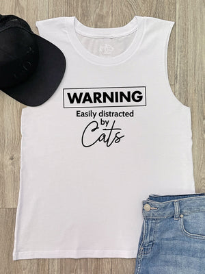 Warning. Easily Distracted By Cats Marley Tank