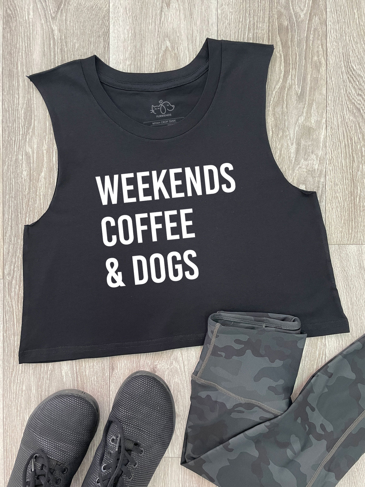 Weekends Coffee &amp; Dogs Myah Crop Tank