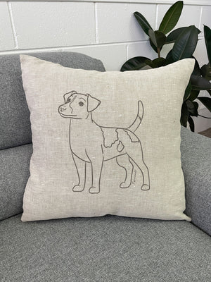 Jack Russell Terrier (Smooth Coat) Linen Cushion Cover