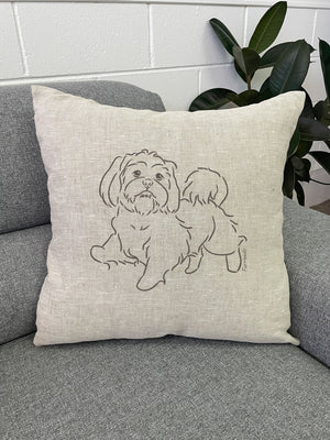 Shih Tzu Linen Cushion Cover