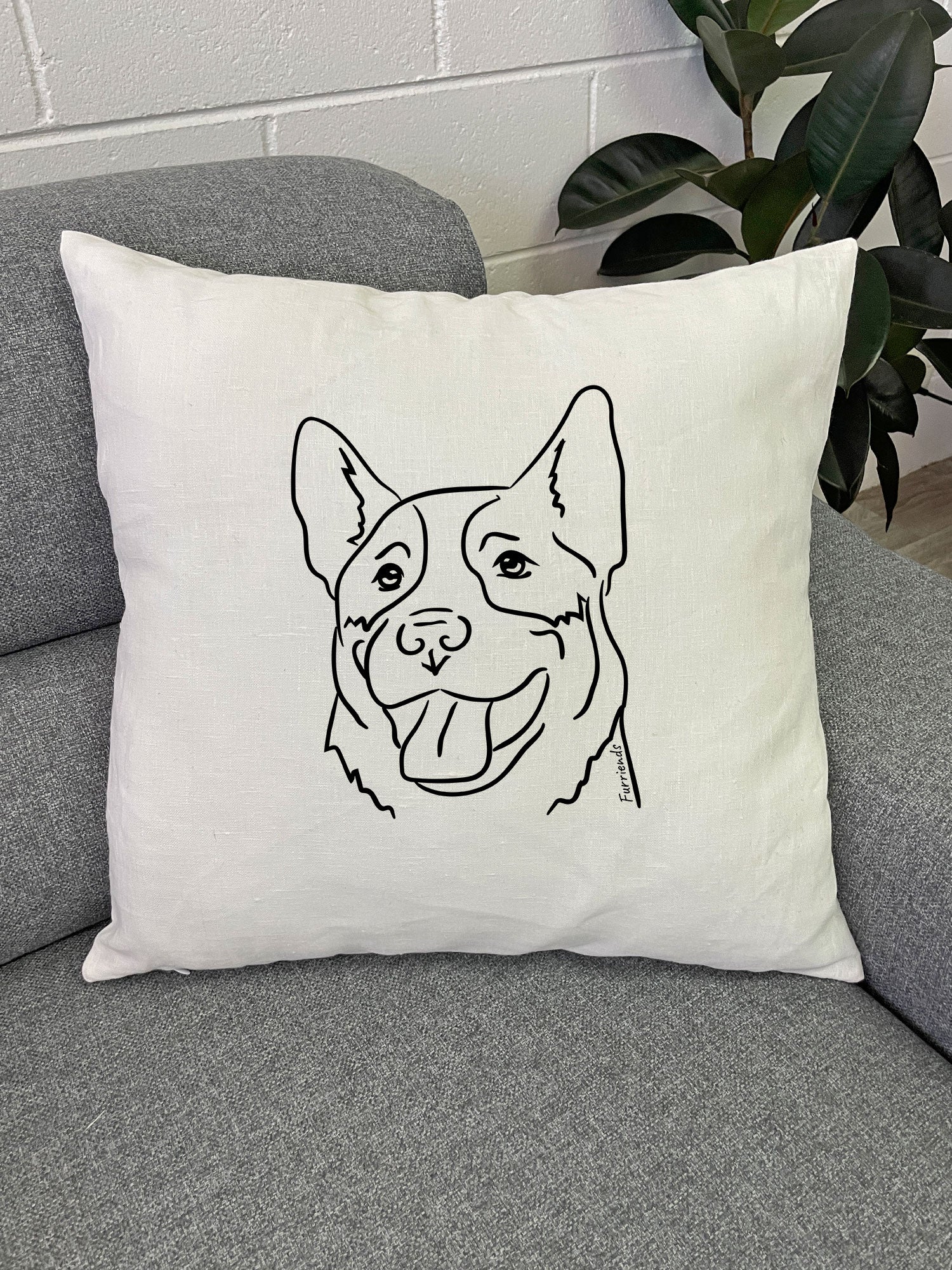 Australian Cattle Dog Linen Cushion Cover