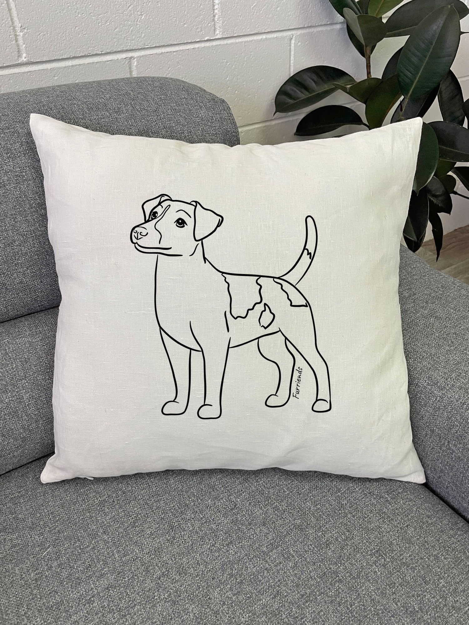 Jack Russell Terrier (Smooth Coat) Linen Cushion Cover