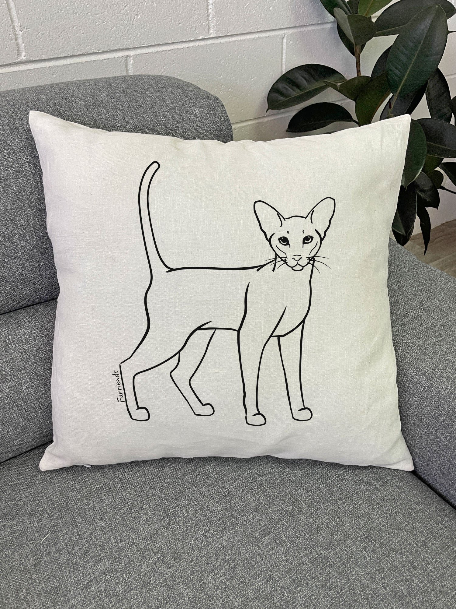 Siamese Linen Cushion Cover