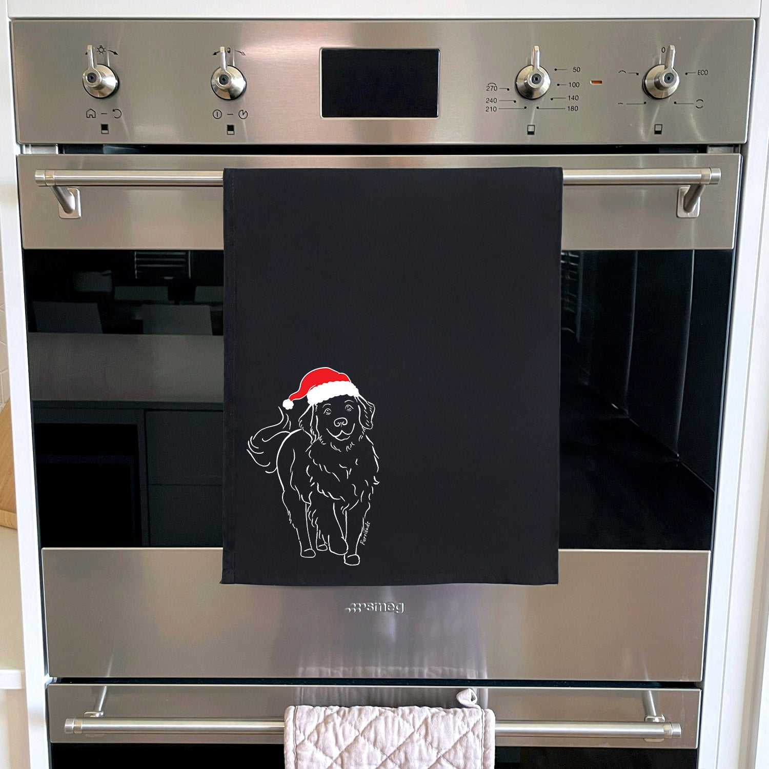 Golden Retriever Christmas Edition Tea Towel