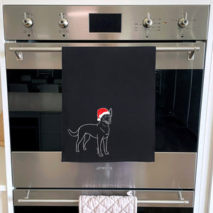 Kelpie Christmas Edition Tea Towel