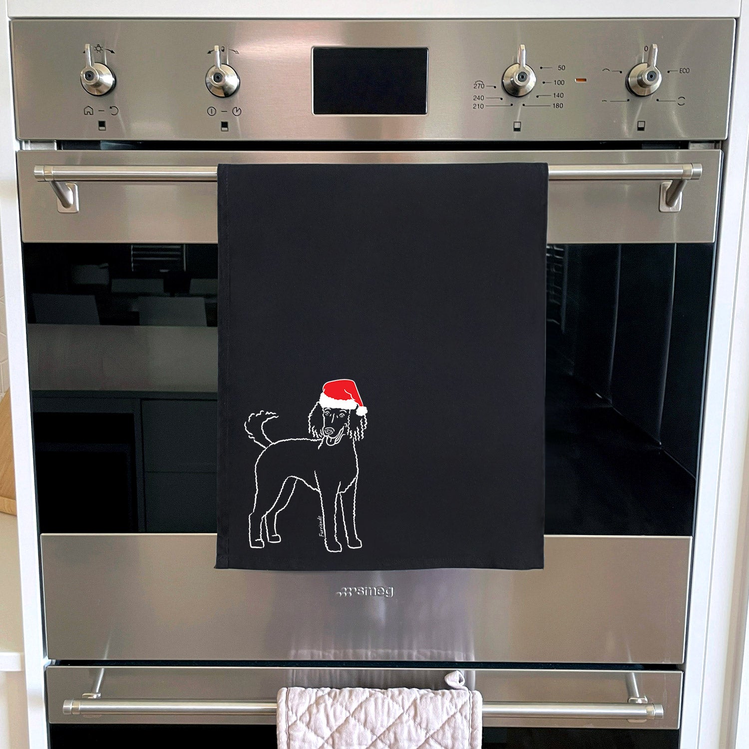 Standard Poodle Christmas Edition Tea Towel