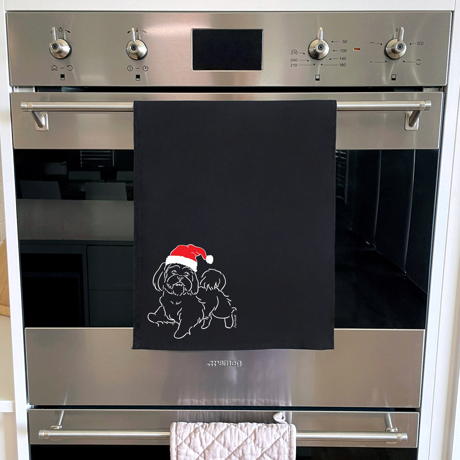 Shih Tzu Christmas Edition Tea Towel