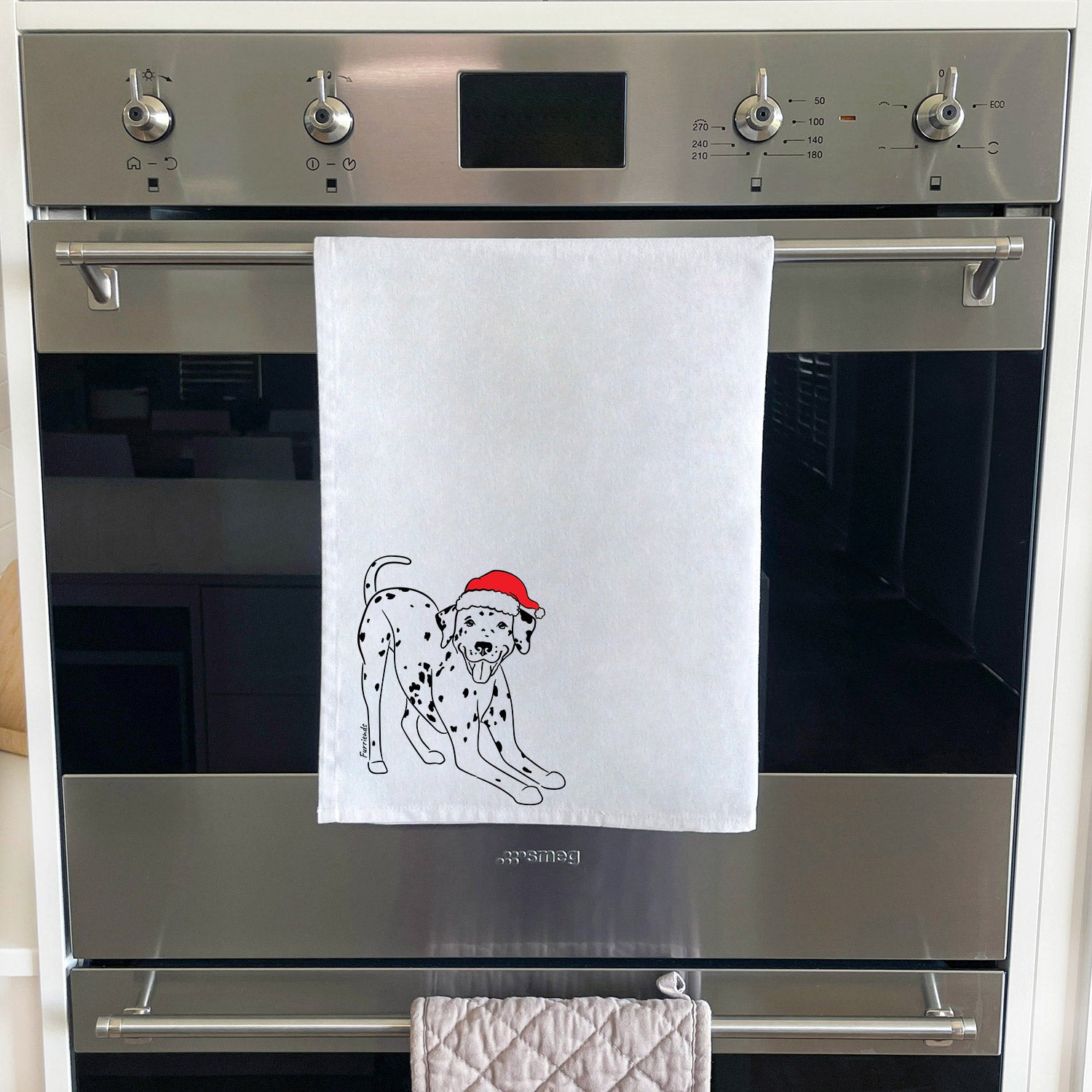 Dalmatian Christmas Edition Tea Towel