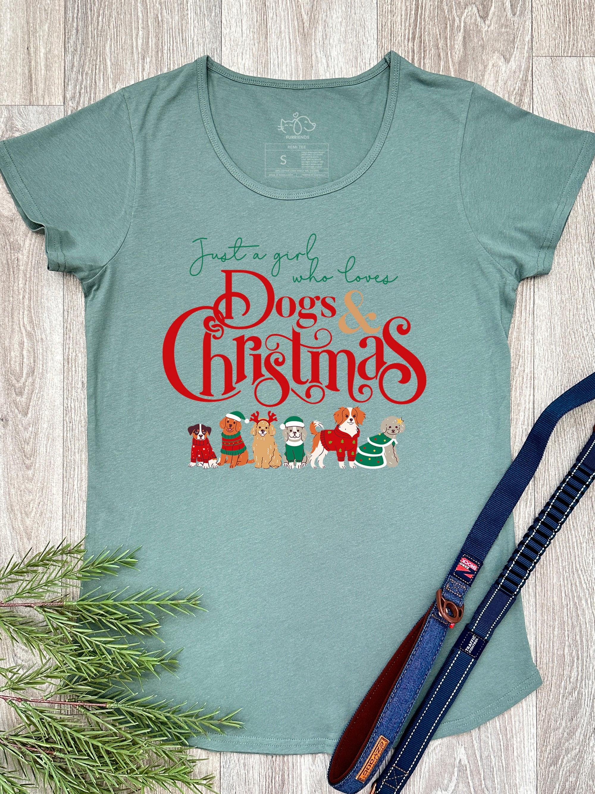 Just A Girl Who Loves Dogs & Christmas Remi Women's Tee