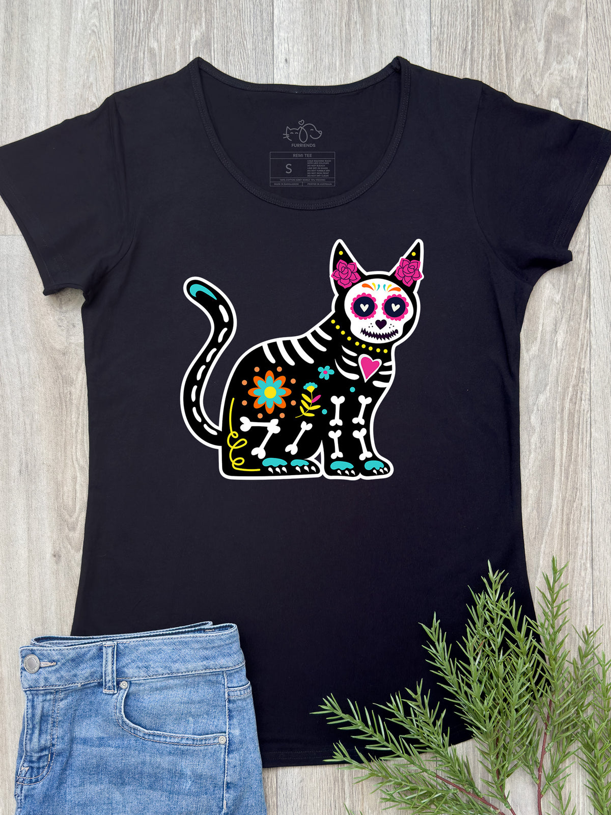 Sugar Skull Cat Remi Women&#39;s Tee