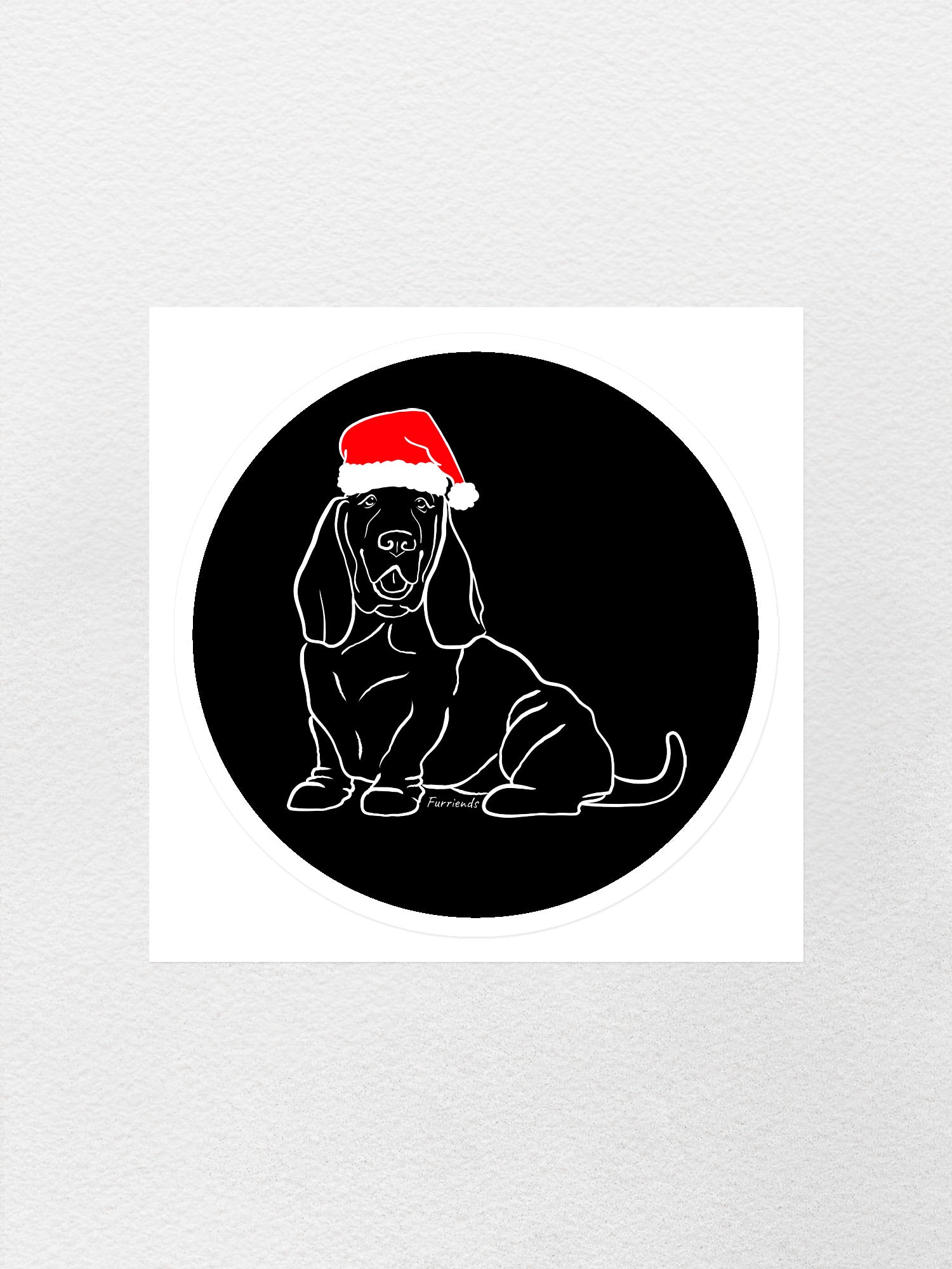 Basset Hound Christmas Edition Sticker