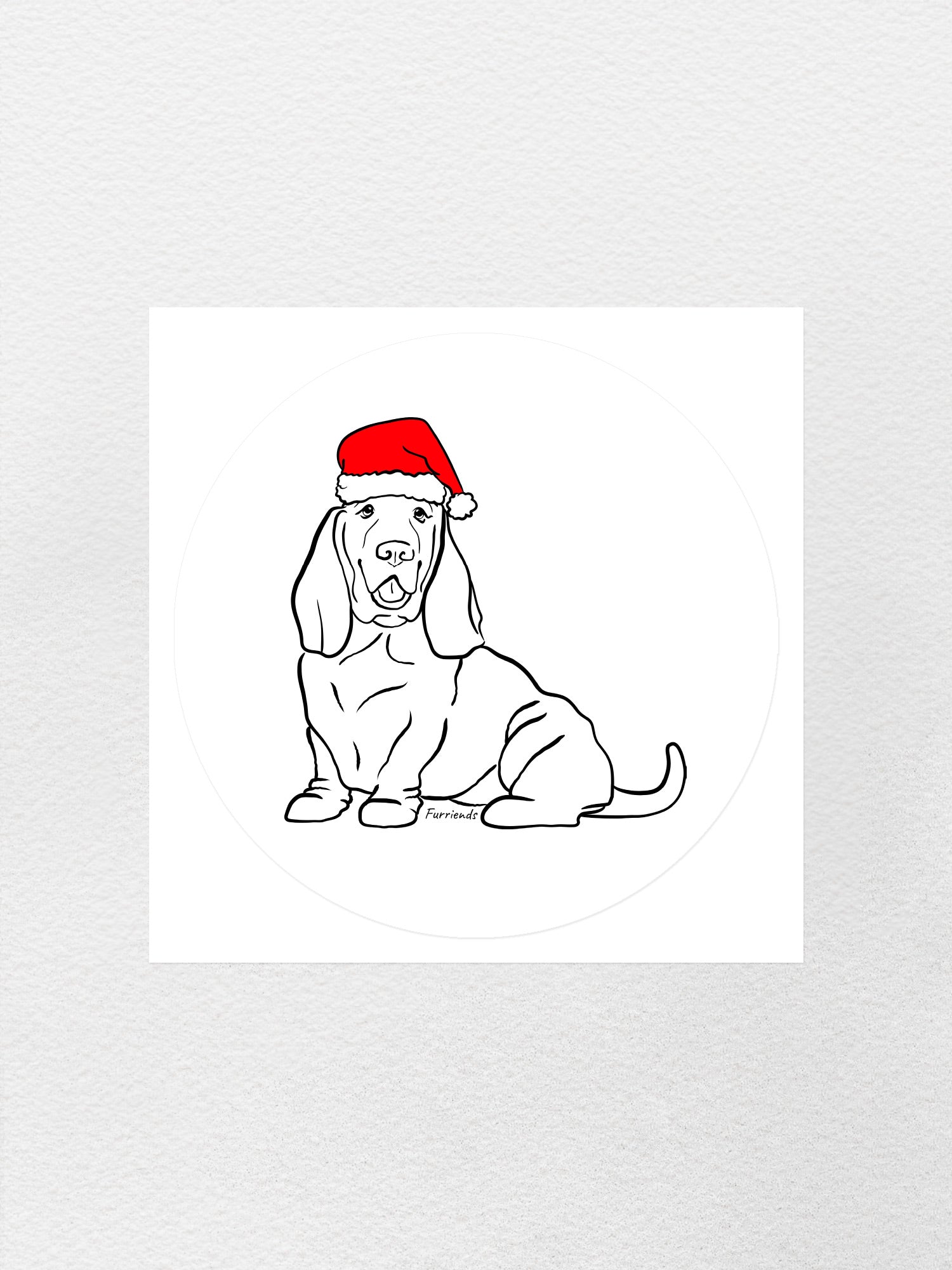 Basset Hound Christmas Edition Sticker