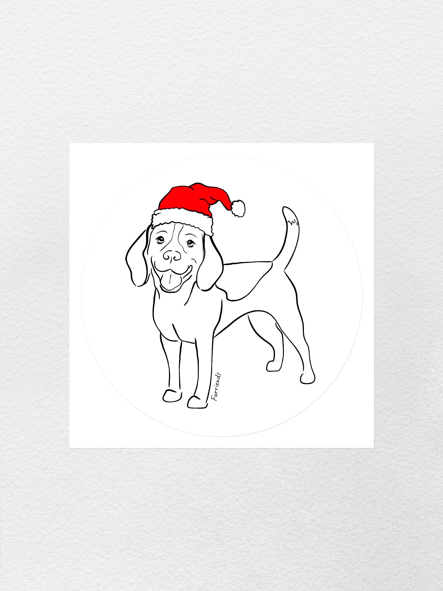 Beagle Christmas Edition Sticker