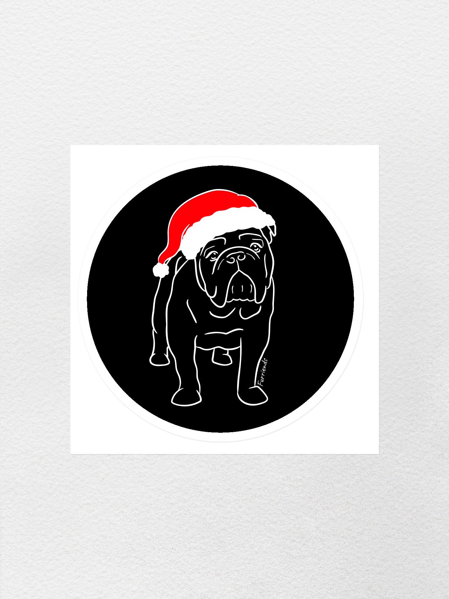 British Bulldog Christmas Edition Sticker