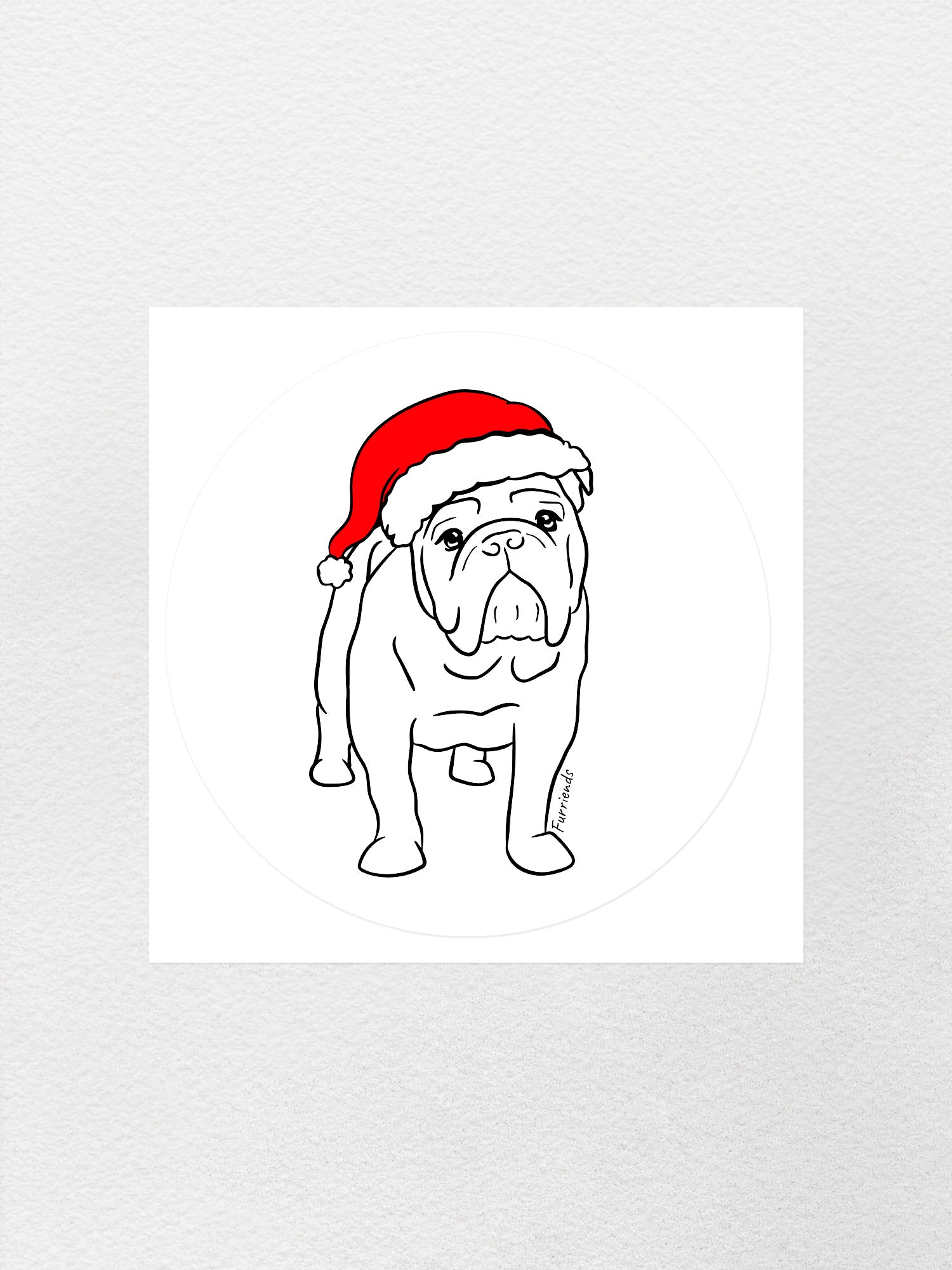 British Bulldog Christmas Edition Sticker