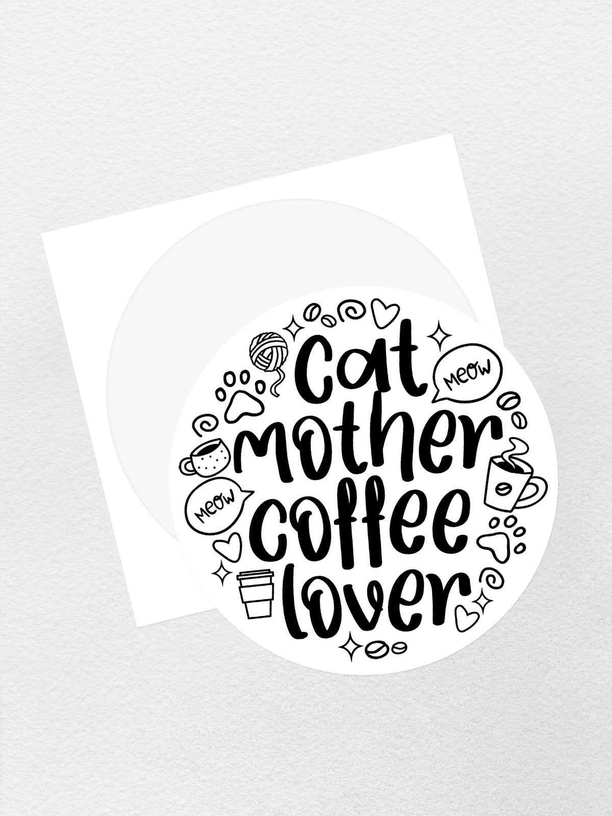 Cat Mother Coffee Lover Sticker