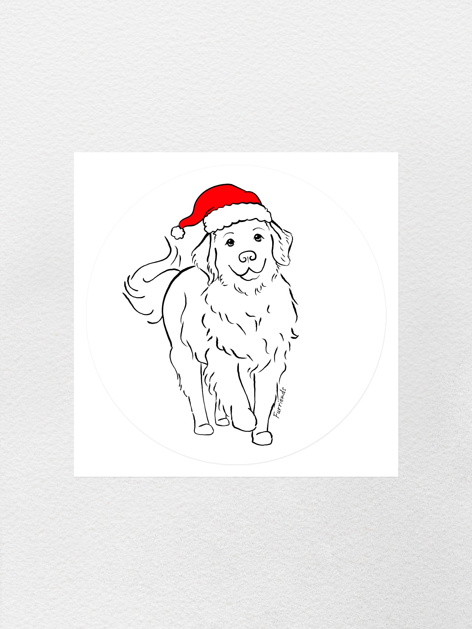 Golden Retriever Christmas Edition Sticker