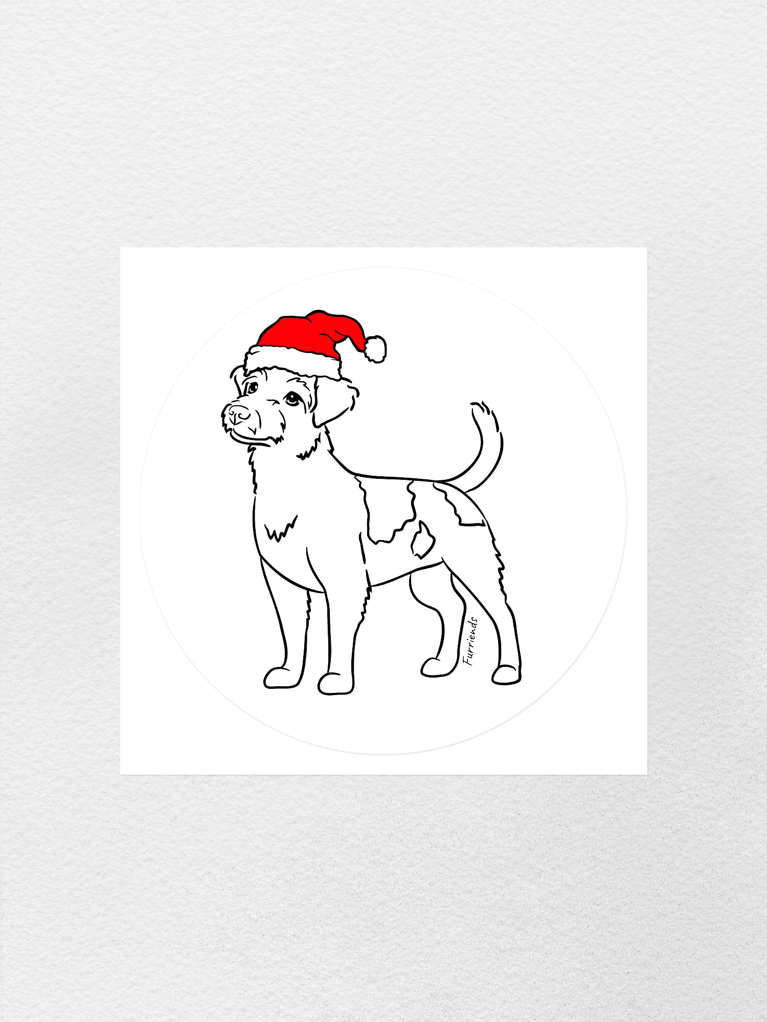 Jack Russell Terrier (Rough Coat) Christmas Edition Sticker