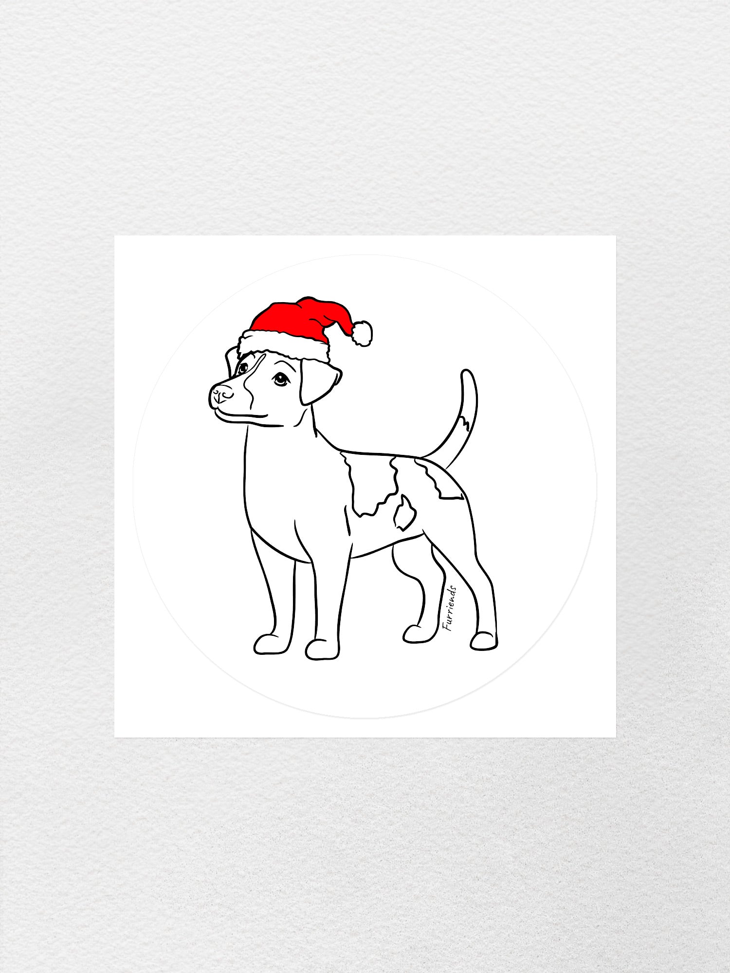 Jack Russell Terrier (Smooth Coat) Christmas Edition Sticker