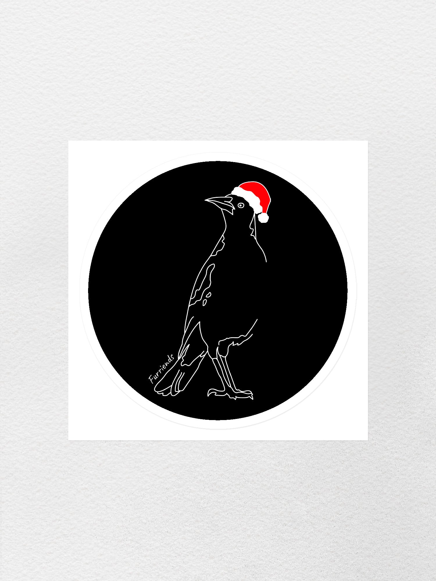 Australian Magpie Christmas Edition Sticker