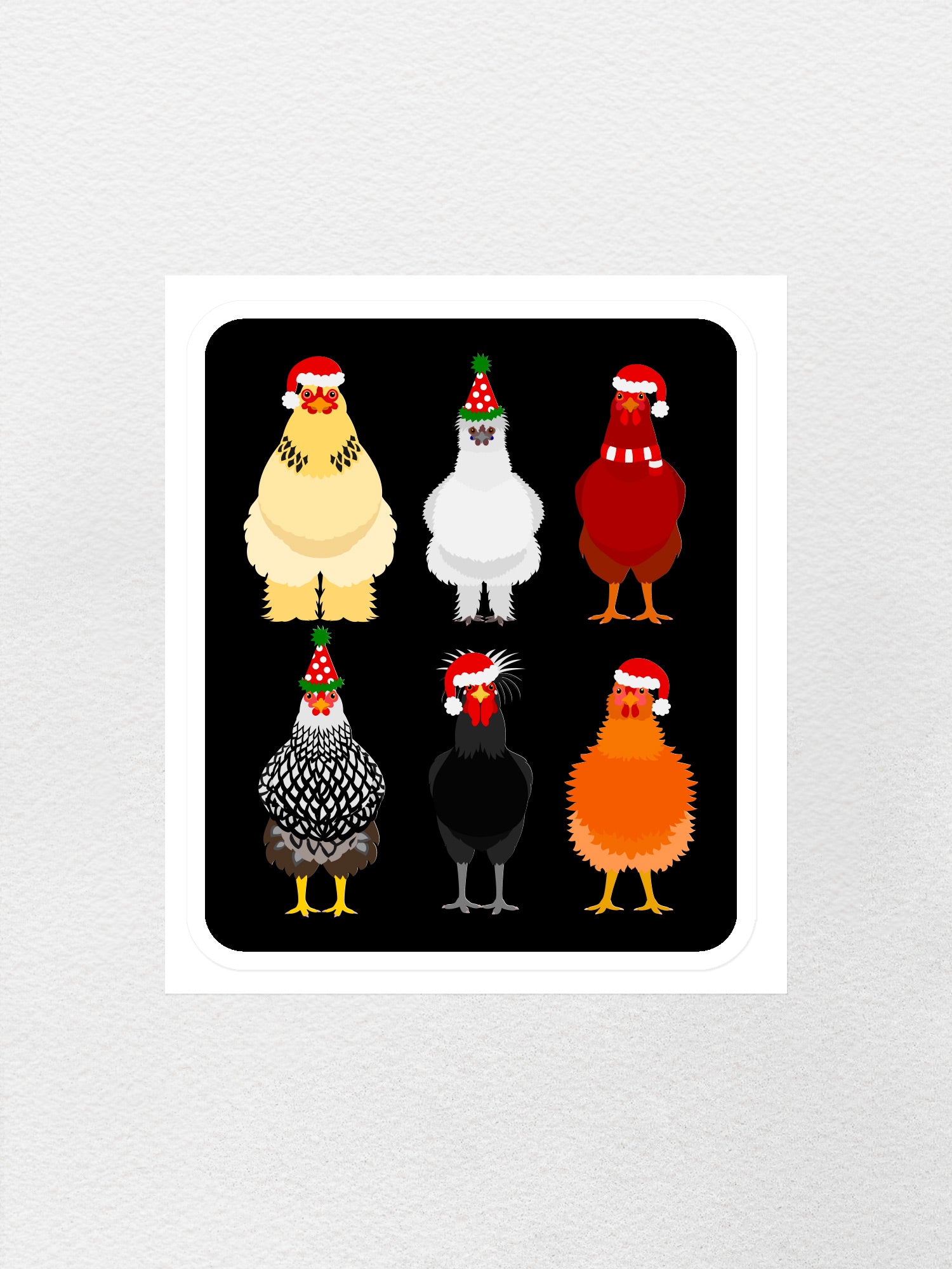 Merry Clucking Christmas Sticker