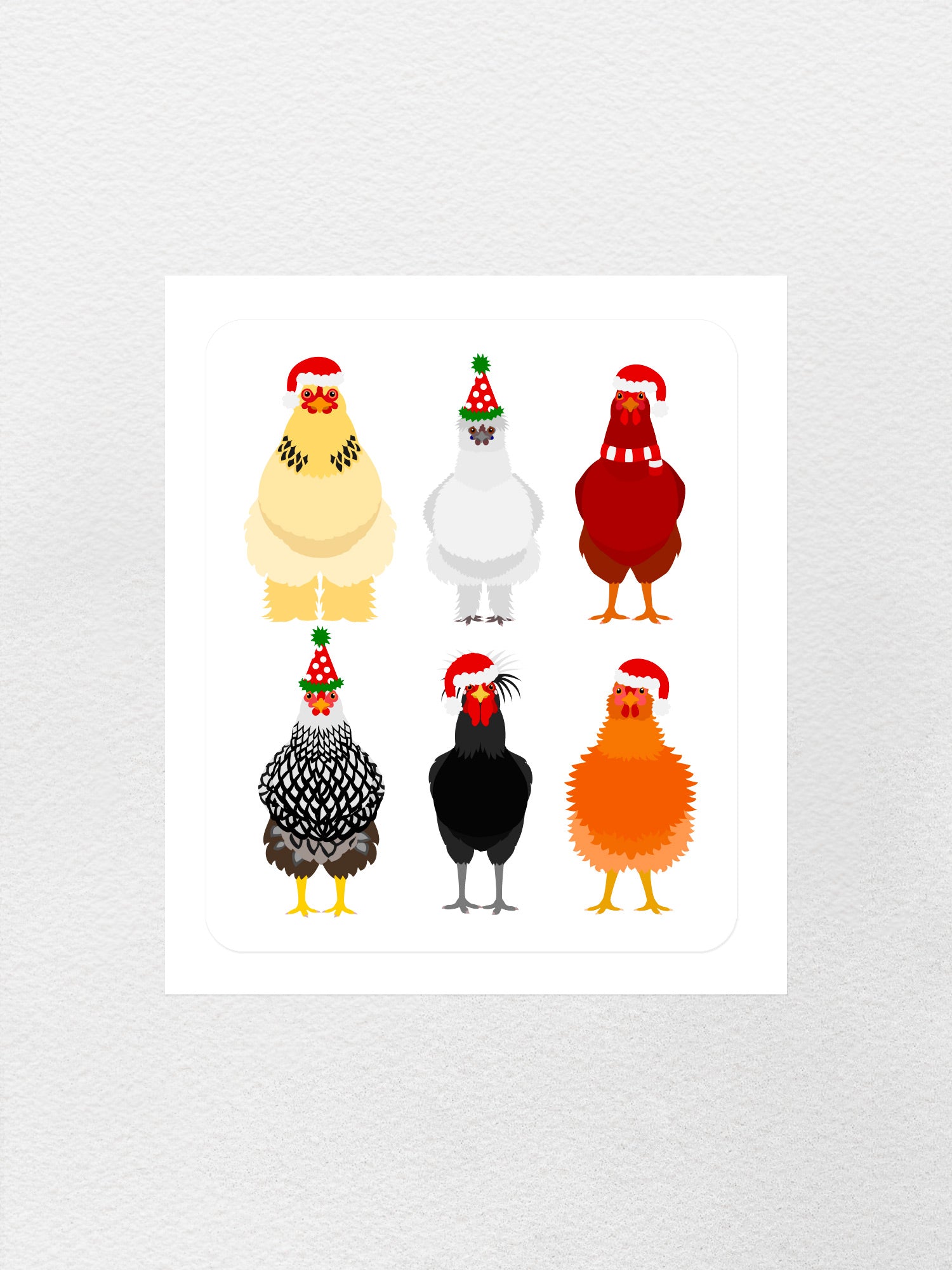 Merry Clucking Christmas Sticker