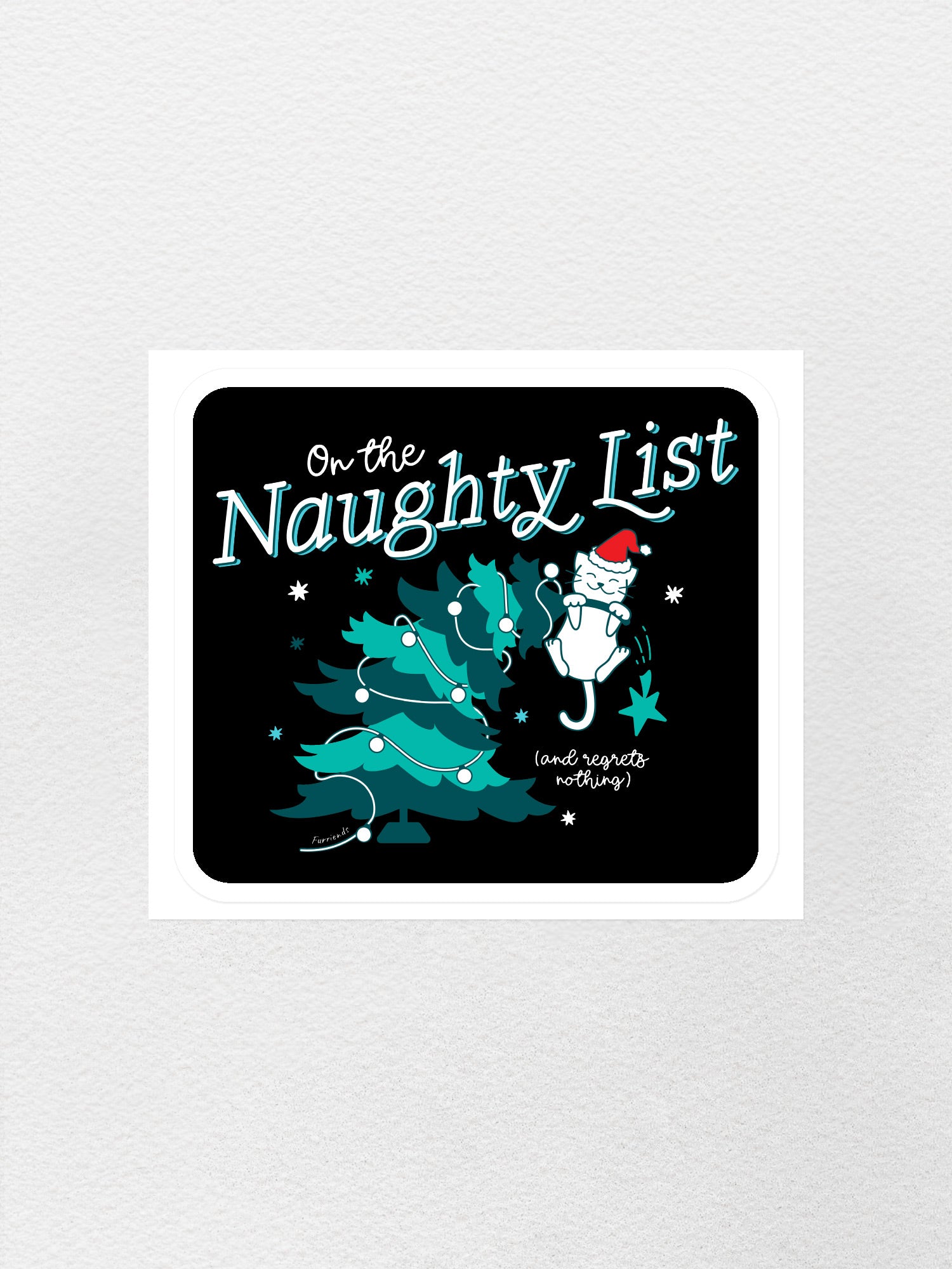 On The Naughty List - Cat Sticker