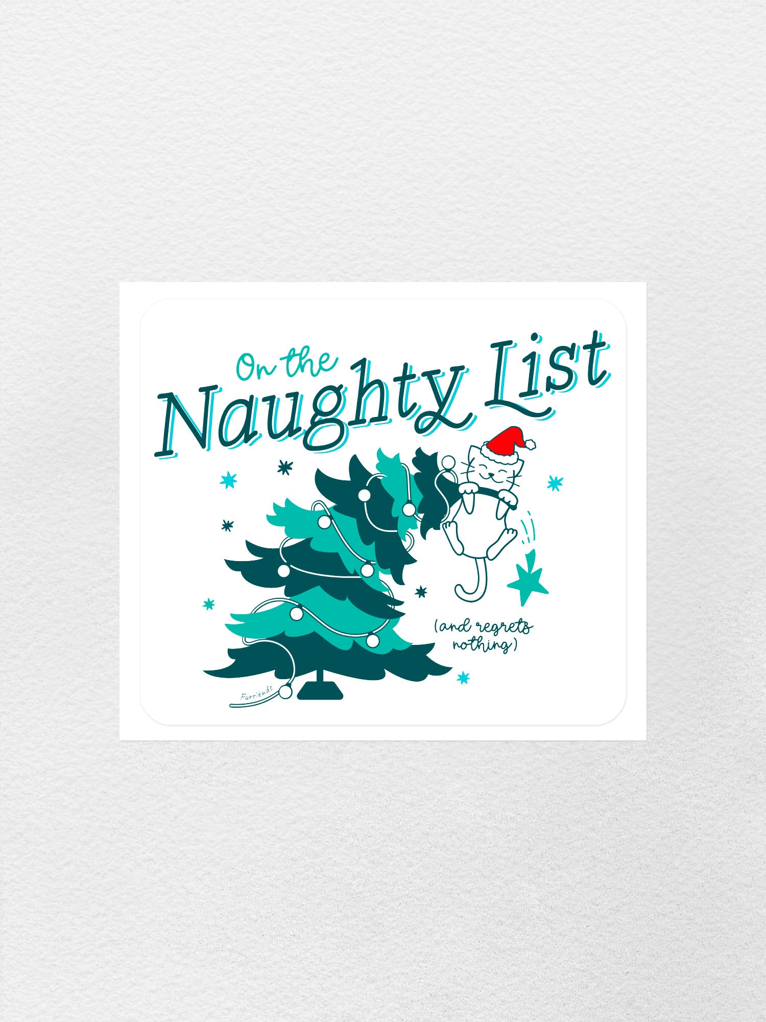 On The Naughty List - Cat Sticker